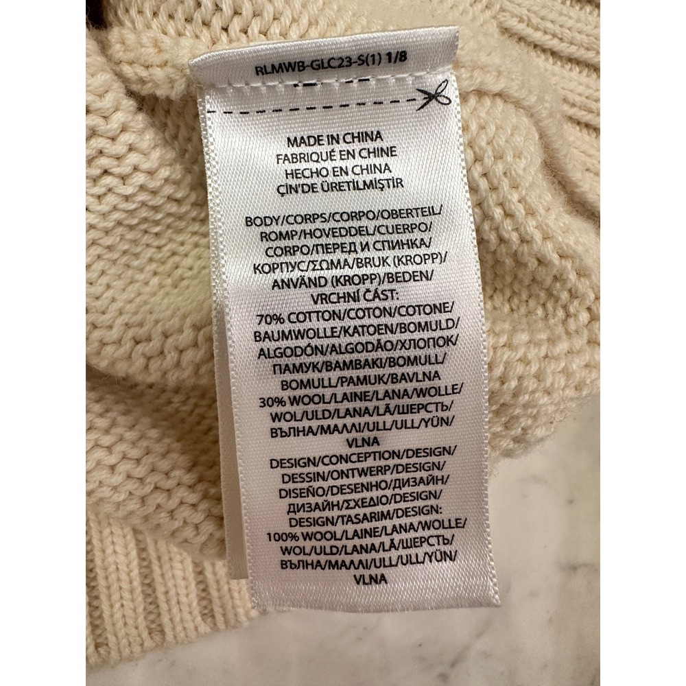 Polo Ralph Lauren Boys Ivory Fair Isle Crewneck Sweater 7 Cotton Wool Ski READ - Picture 9 of 9